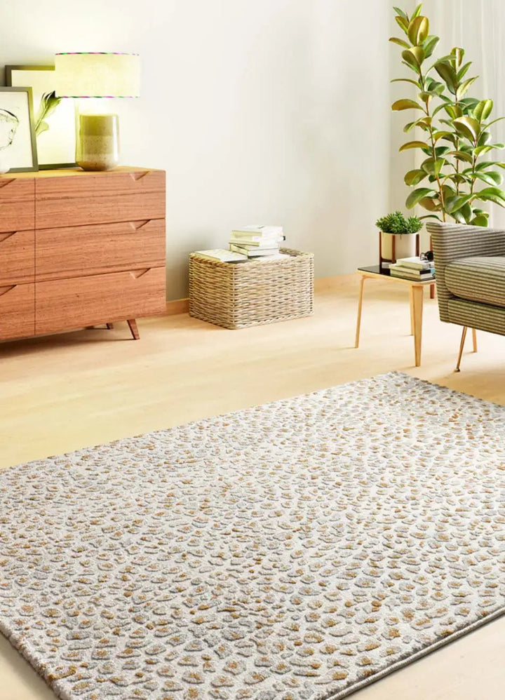 ALFOMBRA AMARA 13001 DE ESTILO MODERNO EN COLOR PLATA