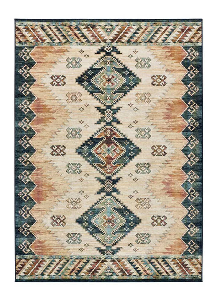 ALFOMBRA ANTALIA 249 DE ESTILO ÉTNICO EN MULTICOLOR - Alfombras - El Workshop-140 x 95 x 0.3 cm