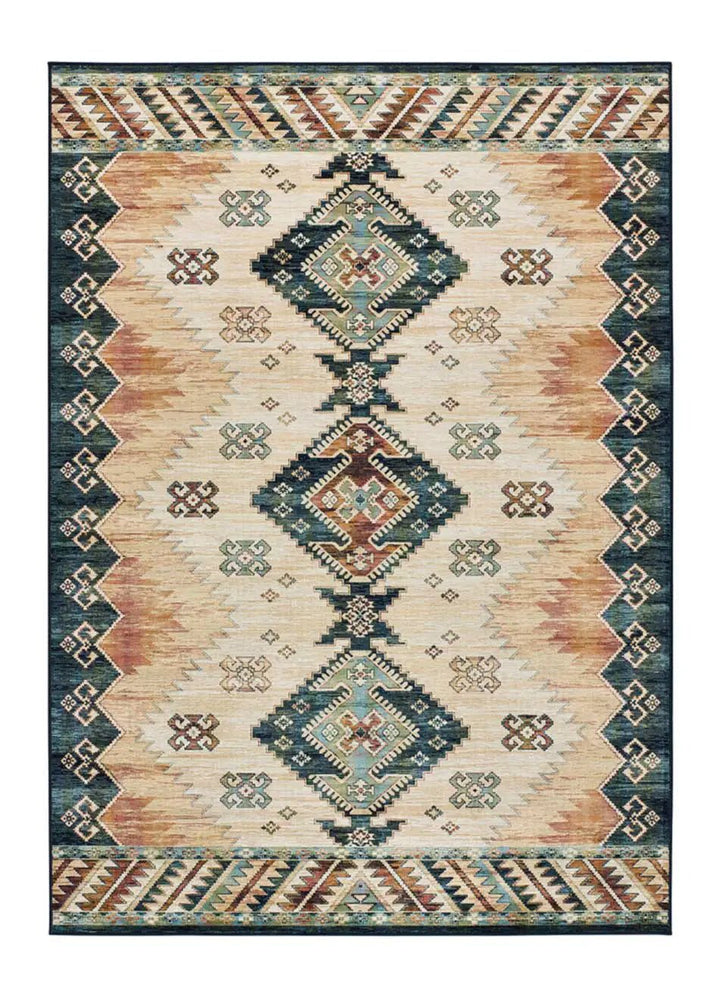 ALFOMBRA ANTALIA 249 DE ESTILO ÉTNICO EN MULTICOLOR - Alfombras - El Workshop-140 x 95 x 0.3 cm