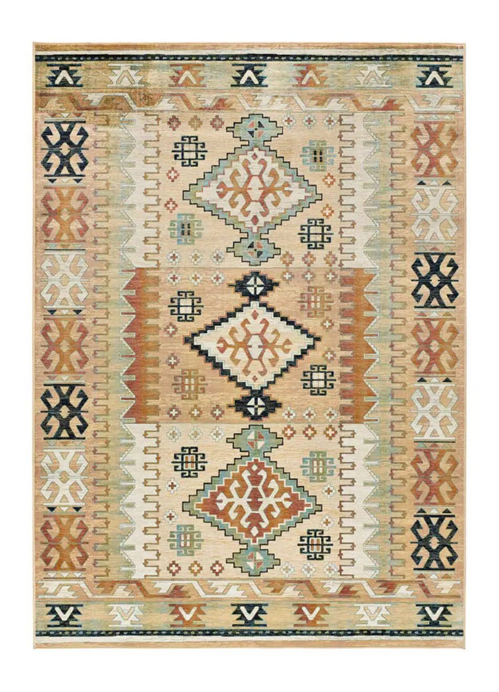 ALFOMBRA ANTALIA 711 DE ESTILO ÉTNICO EN MULTICOLOR - Alfombras - El Workshop-140 x 95 x 0.3 cm