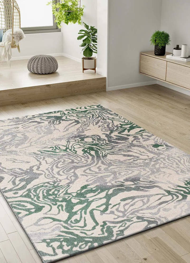 ALFOMBRA ASTRA 13004 DE ESTILO ABSTRACTO EN COLOR VERDE - Alfombras - El Workshop-150 x 80 x 1 cm