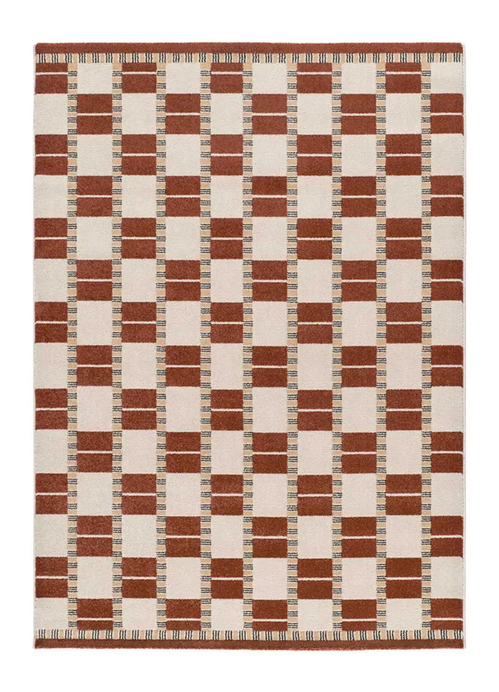ALFOMBRA ASTRA 13016 DE ESTILO GEOMÉTRICO EN COLOR CALDERA, foto de producto
