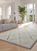 ALFOMBRA ATESA 80260 DE ESTILO SHAGGY ESCANDINAVO EN COLOR CREMA - Alfombras - El Workshop-120 x 60 x 3 cm