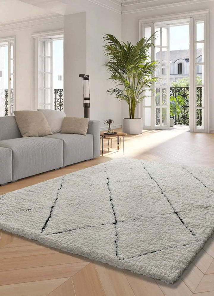 ATESA 80260 SCANDINAVIAN SHAGGY RUG IN CREAM