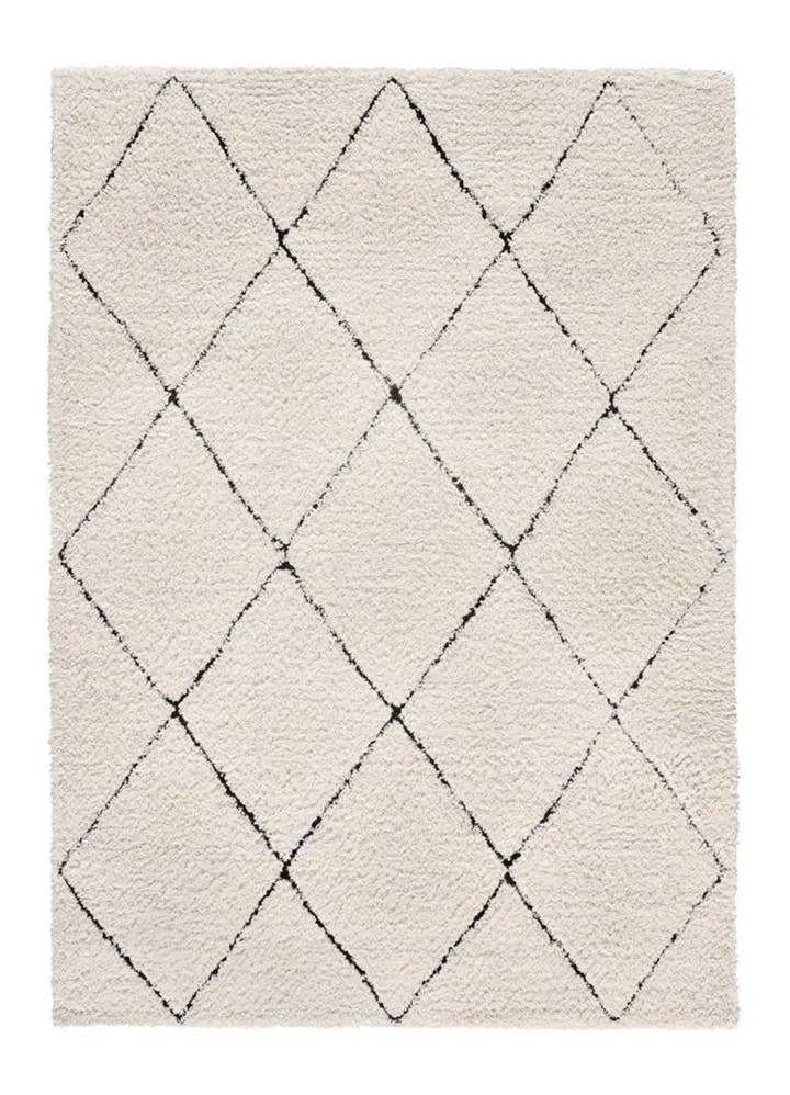 ALFOMBRA ATESA 80260 DE ESTILO SHAGGY ESCANDINAVO EN COLOR CREMA - Alfombras - El Workshop-120 x 60 x 3 cm