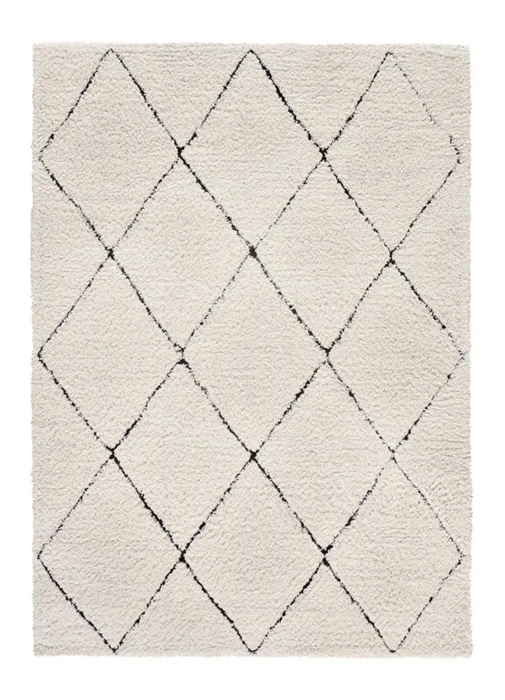 ALFOMBRA ATESA 80260 DE ESTILO SHAGGY ESCANDINAVO EN COLOR CREMA, foto de producto