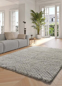 ALFOMBRA ATESA 80365 DE ESTILO SHAGGY ESCANDINAVO EN COLOR PLATA - Alfombras - El Workshop-120 x 60 x 3 cm