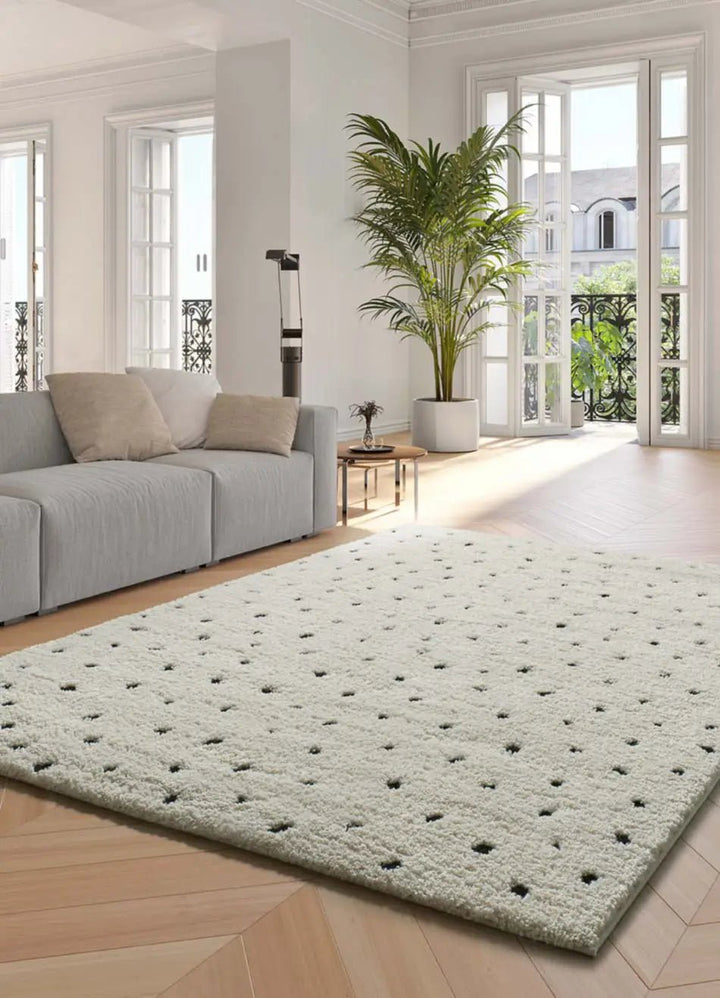 ATESA 80406 SCANDINAVIAN SHAG RUG IN WHITE