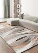 ALFOMBRA BADET 40126 DE ESTILO ABSTRACTO EN COLOR BEIGE en ambiente decorado