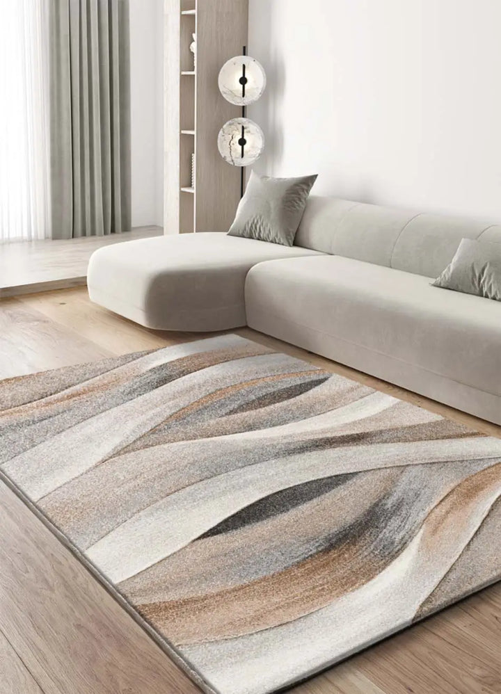 ALFOMBRA BADET 40126 DE ESTILO ABSTRACTO EN COLOR BEIGE en ambiente decorado