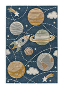 ALFOMBRA INFANTIL BALLOON 40365 CON PLANETAS EN COLOR AZUL - Alfombras - El Workshop-170 x 120 x 1 cm