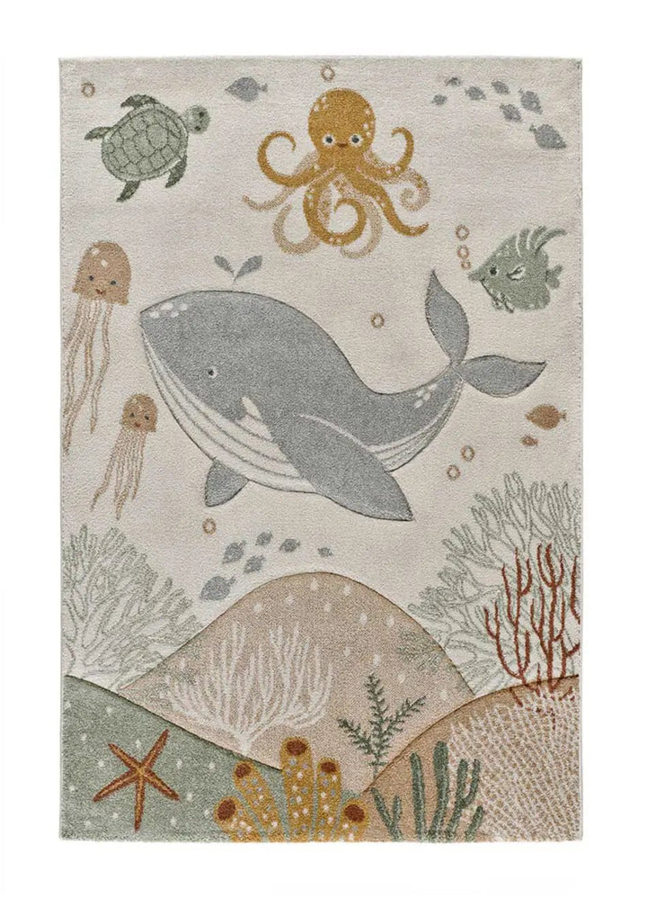 ALFOMBRA INFANTIL BALLOON 40366 CON BALLENA EN MULTICOLOR, foto de producto