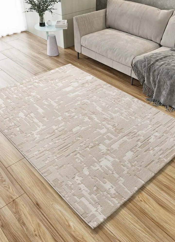 ALFOMBRA BARESA 12946 DE ESTILO ABSTRACTO CON RELIEVE EN COLOR BEIGE - Alfombras - El Workshop-150 x 80 x 1 cm