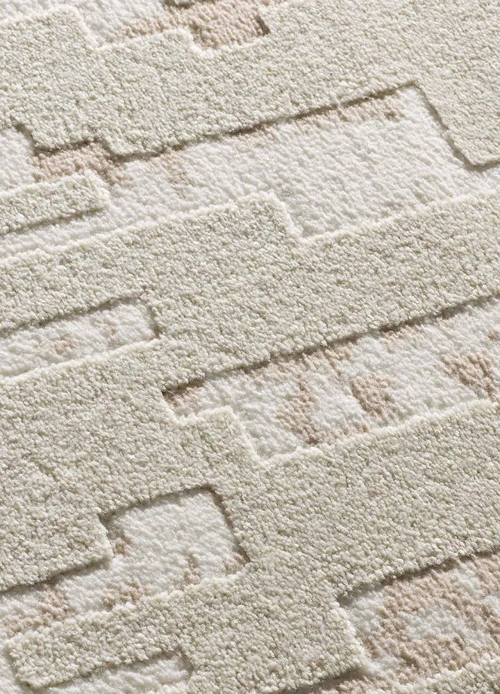 ALFOMBRA BARESA 12946 DE ESTILO ABSTRACTO CON RELIEVE EN COLOR BEIGE - Alfombras - El Workshop-150 x 80 x 1 cm