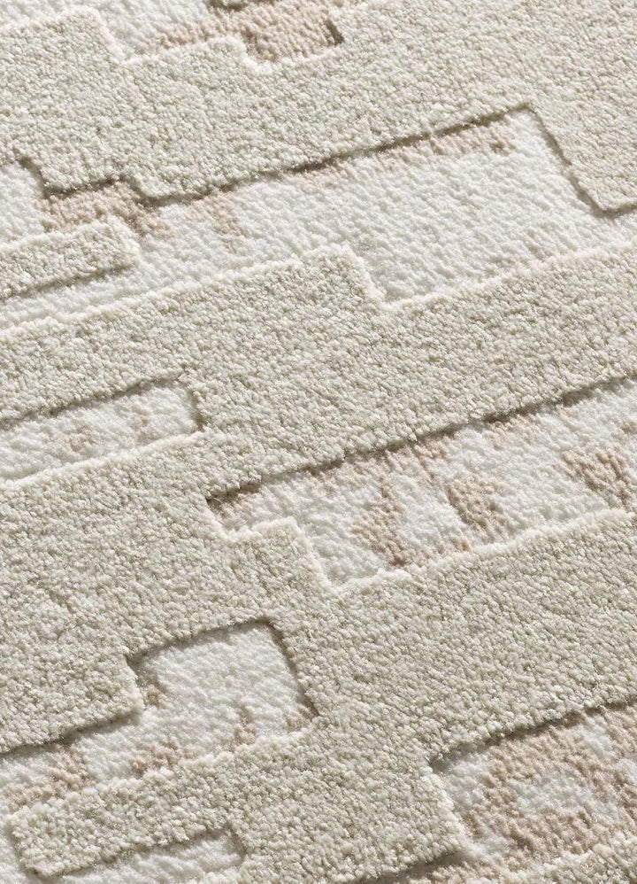ALFOMBRA BARESA 12946 DE ESTILO ABSTRACTO CON RELIEVE EN COLOR BEIGE en ambiente decorado (3)