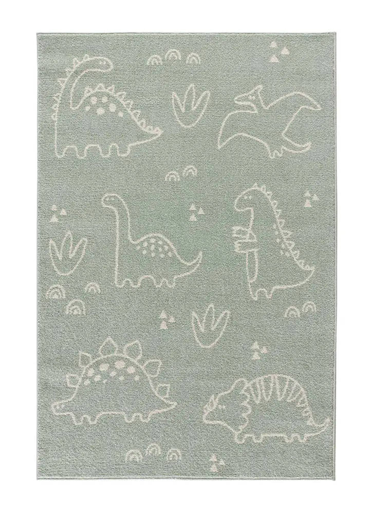 ALFOMBRA INFANTIL BEATS 40252 CON DINOSAURIOS EN COLOR VERDE - Alfombras - El Workshop-170 x 120 x 0.9 cm