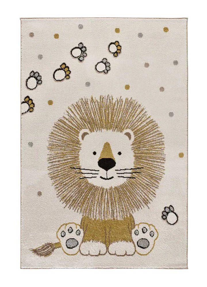 ALFOMBRA INFANTIL BEATS 40265 CON LEÓN EN COLOR BLANCO - Alfombras - El Workshop-170 x 120 x 0.9 cm