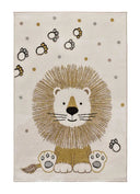 ALFOMBRA INFANTIL BEATS 40265 CON LEÓN EN COLOR BLANCO - Alfombras - El Workshop-170 x 120 x 0.9 cm