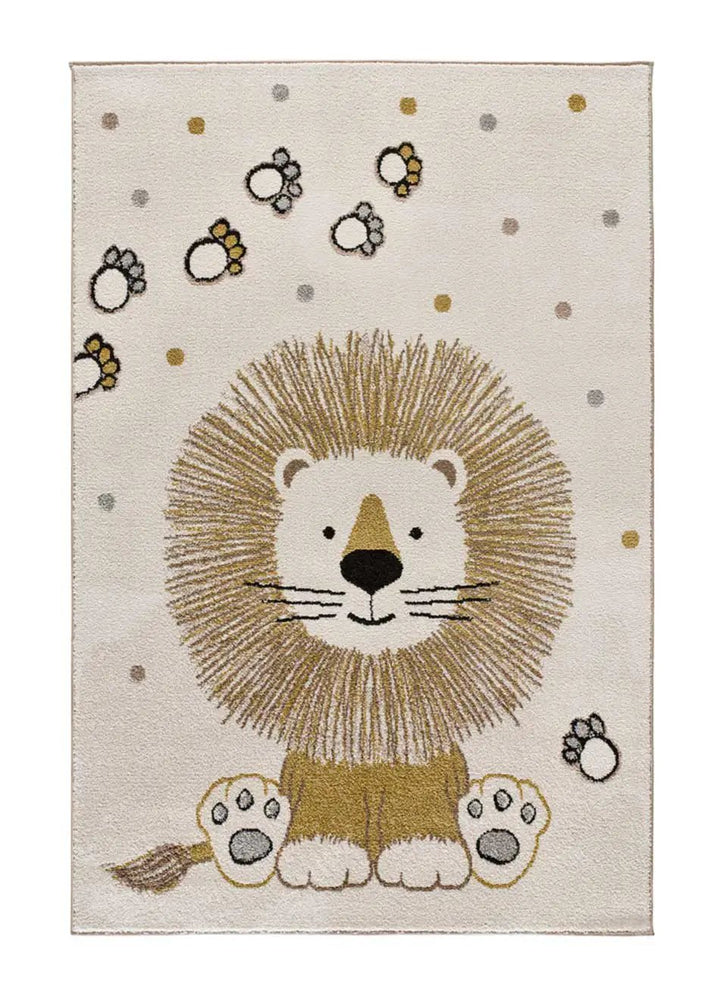 ALFOMBRA INFANTIL BEATS 40265 CON LEÓN EN COLOR BLANCO - Alfombras - El Workshop-170 x 120 x 0.9 cm