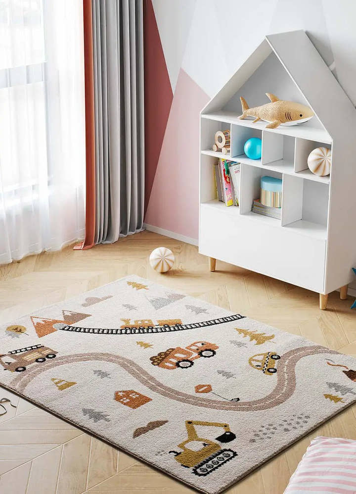 ALFOMBRA INFANTIL BEATS 40266 CON COCHES Y CARRETERAS EN MULTICOLOR - Alfombras - El Workshop-170 x 120 x 0.9 cm