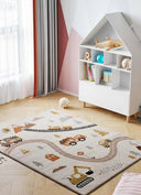 ALFOMBRA INFANTIL BEATS 40266 CON COCHES Y CARRETERAS EN MULTICOLOR - Alfombras - El Workshop-170 x 120 x 0.9 cm
