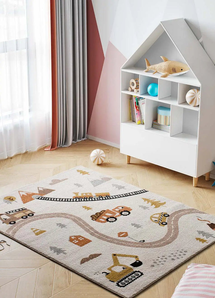 ALFOMBRA INFANTIL BEATS 40266 CON COCHES Y CARRETERAS EN MULTICOLOR