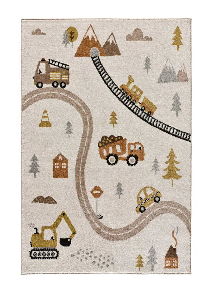 ALFOMBRA INFANTIL BEATS 40266 CON COCHES Y CARRETERAS EN MULTICOLOR - Alfombras - El Workshop-170 x 120 x 0.9 cm