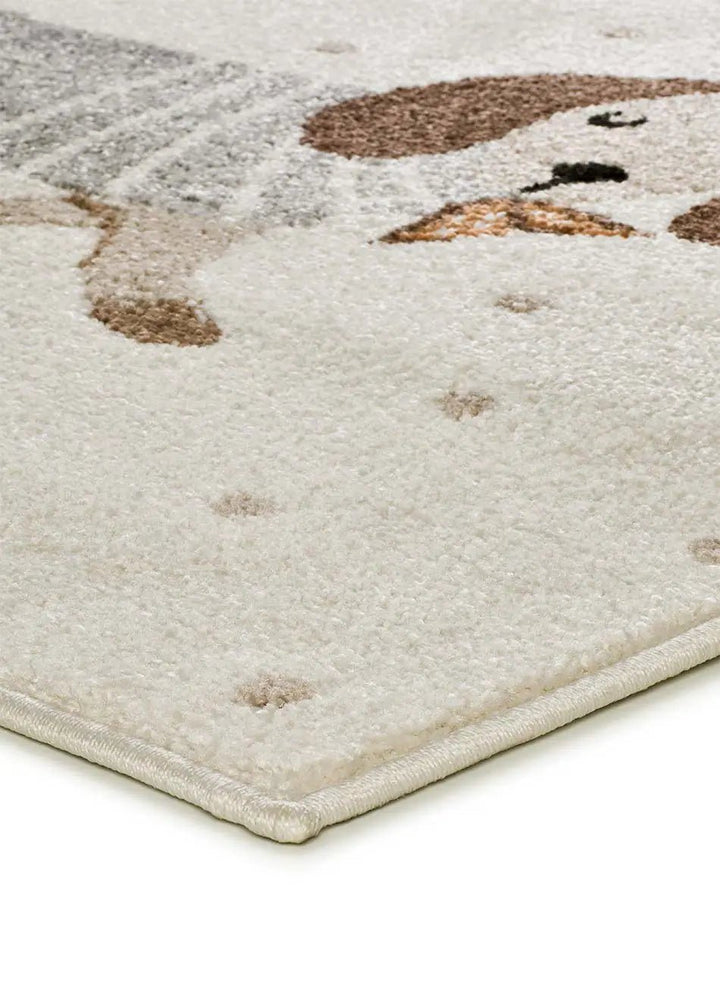 ALFOMBRA INFANTIL BEATS 40485 CON PERROS SALCHICHA EN COLOR BLANCO - Alfombras - El Workshop-170 x 120 x 0.9 cm
