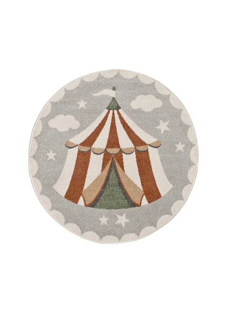 ALFOMBRA INFANTIL BEATS 40486 CON CIRCO EN COLOR GRIS - Alfombras - El Workshop-120 x 120 x 0.9 cm