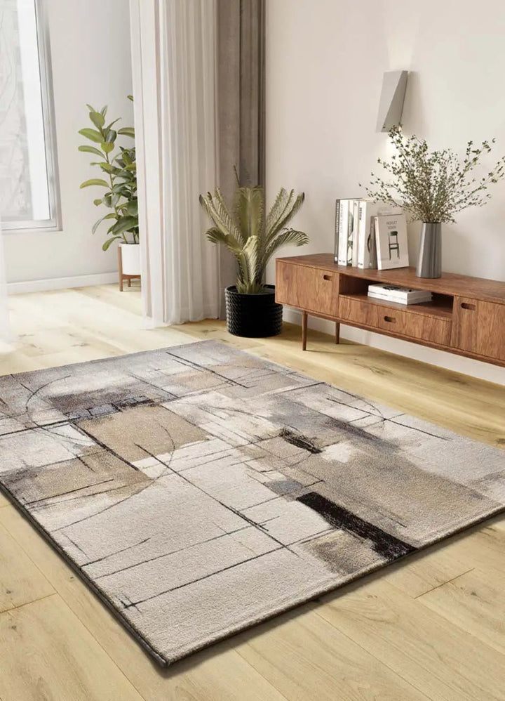 ABSTRACT STYLE RUG IN BEIGE - BERUTI 12921