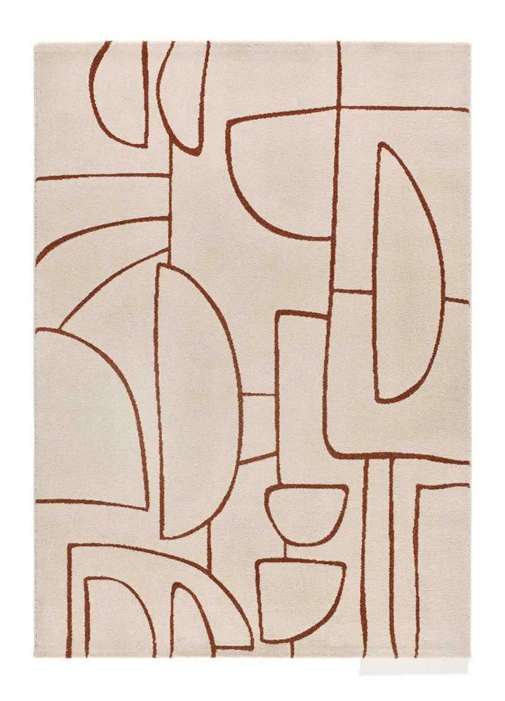 ALFOMBRA BERUTI 12923 DE ESTILO GEOMÉTRICO EN COLOR BEIGE Y CALDERA, foto de producto