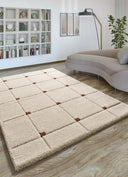 ALFOMBRA BRENDA 8830 DE ESTILO SHAGGY GEOMÉTRICO EN COLOR BLANCO - Alfombras - El Workshop-120 x 60 x 2.5 cm