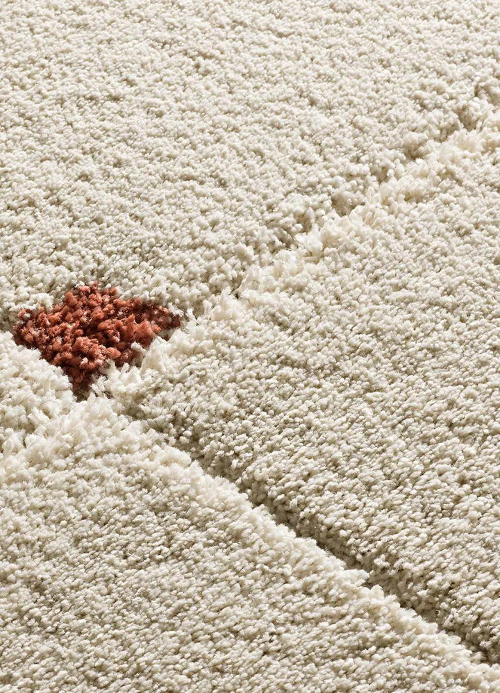 ALFOMBRA BRENDA 8830 DE ESTILO SHAGGY GEOMÉTRICO EN COLOR BLANCO en ambiente decorado (3)