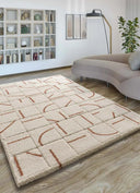 ALFOMBRA BRENDA 8832 DE ESTILO SHAGGY GEOMÉTRICO EN COLOR BLANCO - Alfombras - El Workshop-120 x 60 x 2.5 cm