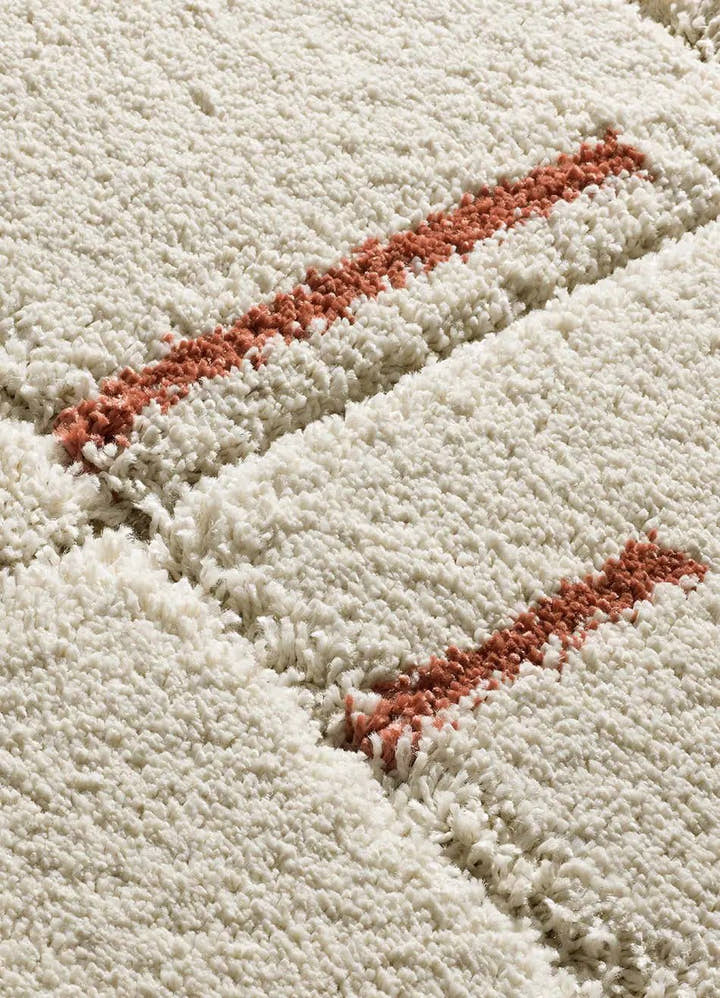 ALFOMBRA BRENDA 8832 DE ESTILO SHAGGY GEOMÉTRICO EN COLOR BLANCO - Alfombras - El Workshop-120 x 60 x 2.5 cm