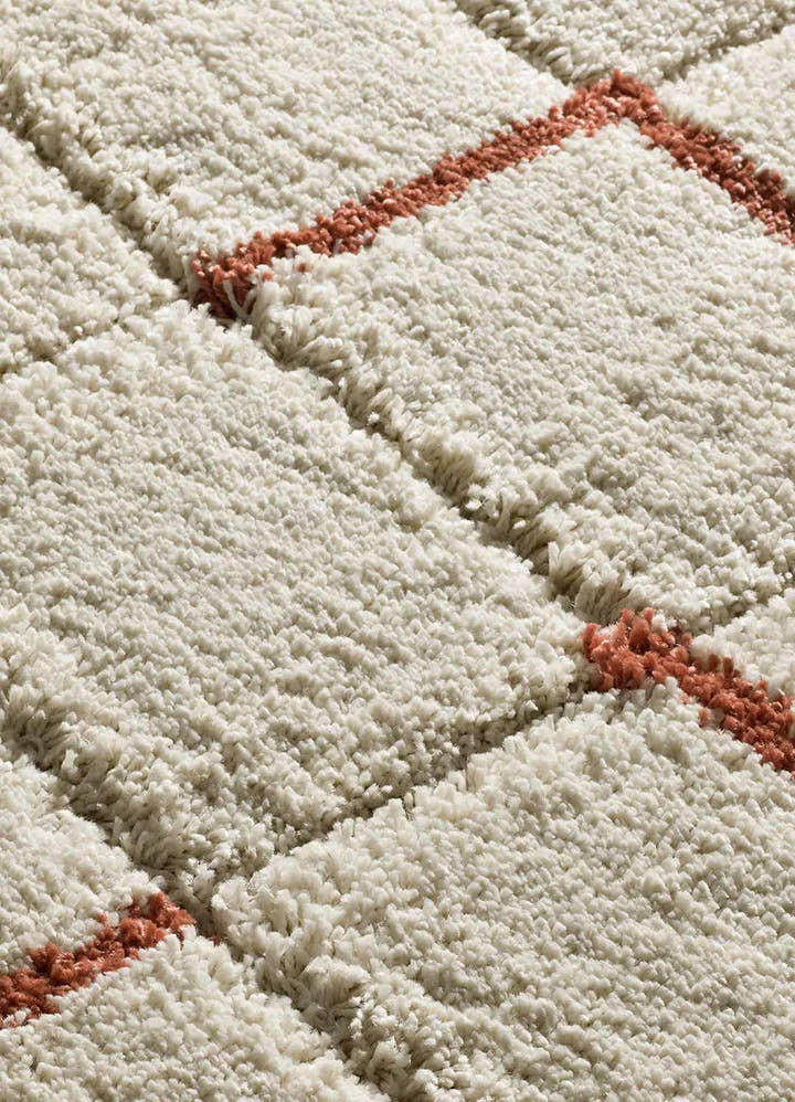ALFOMBRA BRENDA 8834 DE ESTILO SHAGGY GEOMÉTRICO EN COLOR BLANCO - Alfombras - El Workshop-120 x 60 x 2.5 cm