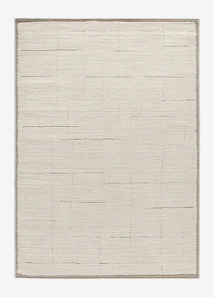 ALFOMBRA CANDELA 2308 DE ESTILO ESCANDINAVO EN COLOR CREMA, foto de producto sobre fondo gris de estudio