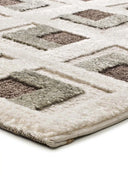 ALFOMBRA CANDELA 2450 DE ESTILO GEOMÉTRICO EN COLOR MARRÓN en ambiente decorado (2)