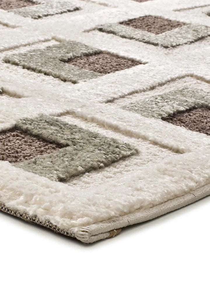 ALFOMBRA CANDELA 2450 DE ESTILO GEOMÉTRICO EN COLOR MARRÓN en ambiente decorado (2)