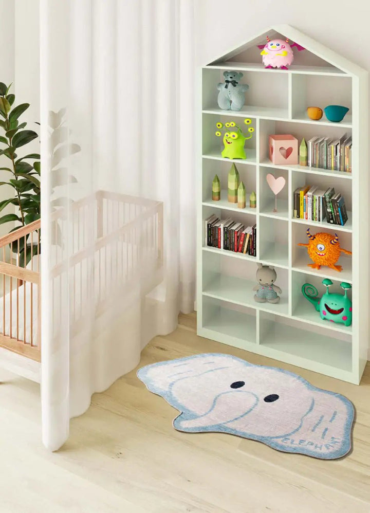 CANDY CHILDREN'S RUG 22036 WITH ELEPHANT IN WHITE