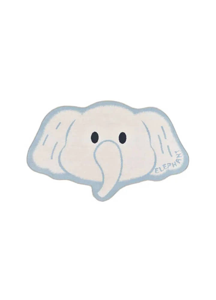 ALFOMBRA INFANTIL CANDY 22036 CON ELEFANTE EN COLOR BLANCO - Alfombras - El Workshop-120 x 75 x 0.3 cm