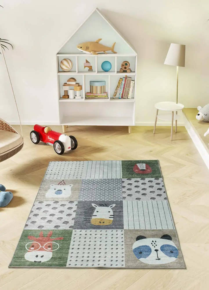 ALFOMBRA INFANTIL CANDY 24061 CON ANIMALES EN MULTICOLOR - Alfombras - El Workshop-170 x 120 x 0.3 cm