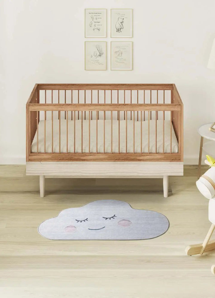 ALFOMBRA INFANTIL CANDY 24064 CON NUBE EN COLOR PLATA