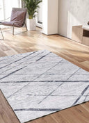 ALFOMBRA CLASS 22036 DE ESTILO ÉTNICO EN COLOR GRIS - Alfombras - El Workshop-150 x 80 x 0.4 cm