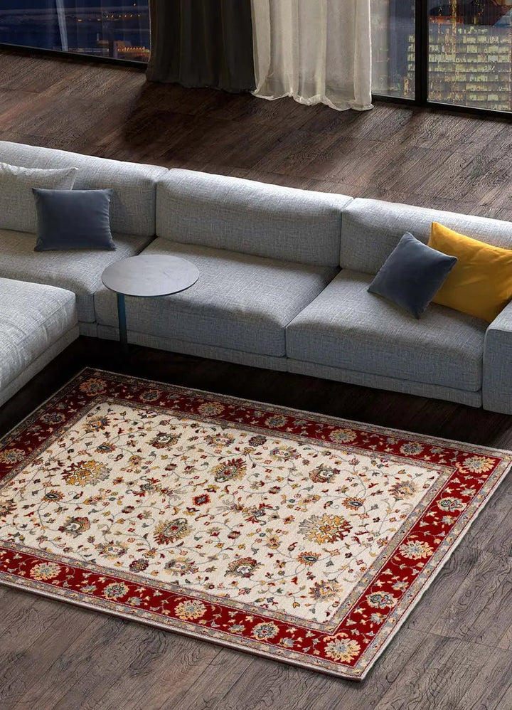 ALFOMBRA CLASSIC 12505 DE ESTILO CLÁSICO EN COLOR CREMA