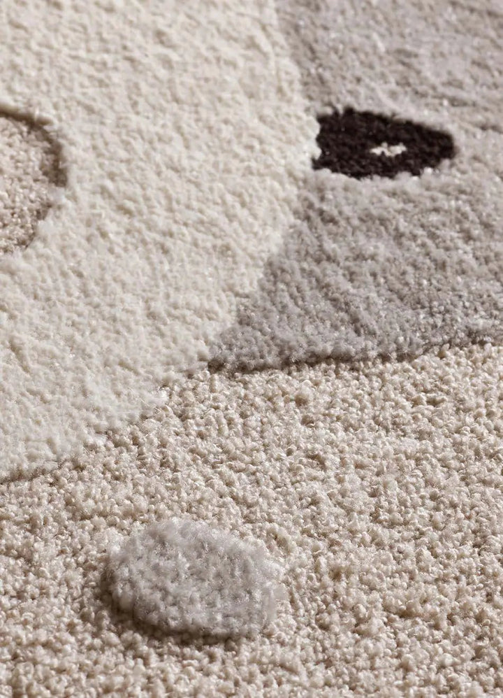 ALFOMBRA INFANTIL CLOWN 2345 CON HIPOPÓTAMO EN COLOR PIEDRA en ambiente decorado (3)