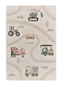 ALFOMBRA INFANTIL CLOWN 2346 CON COCHES Y CARRETERAS EN MULTICOLOR - Alfombras - El Workshop-170 x 120 x 1.4 cm