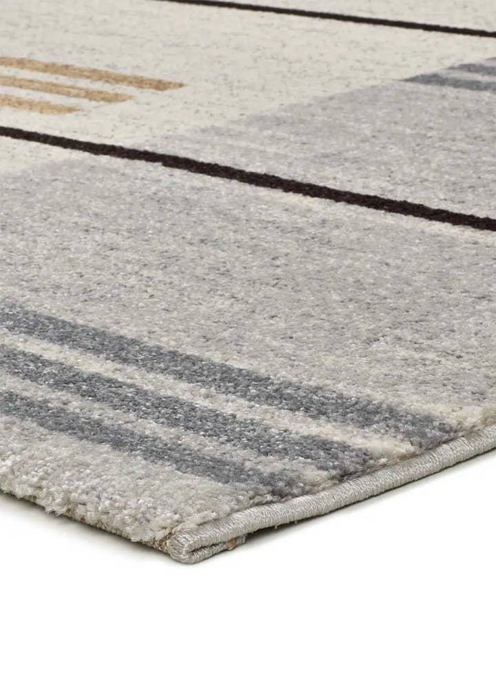 ALFOMBRA CRAFT 12929 DE ESTILO ÉTNICO EN COLOR GRIS Y BEIGE - Alfombras - El Workshop-150 x 80 x 1 cm