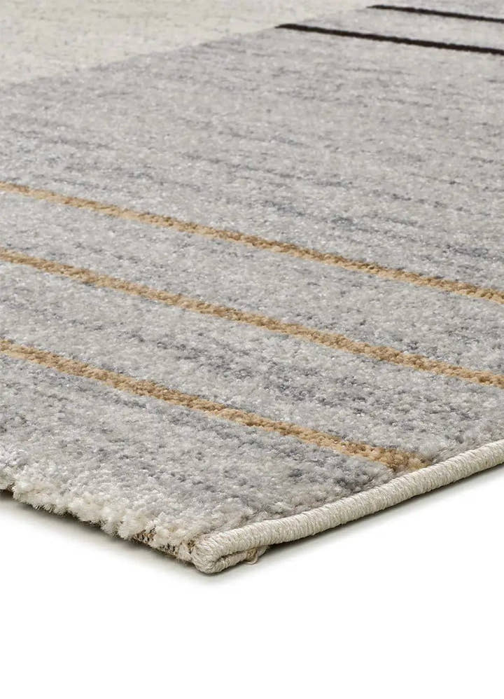 ALFOMBRA CRAFT 12936 DE ESTILO GEOMÉTRICO EN COLOR GRIS Y BEIGE - Alfombras - El Workshop-150 x 80 x 1 cm