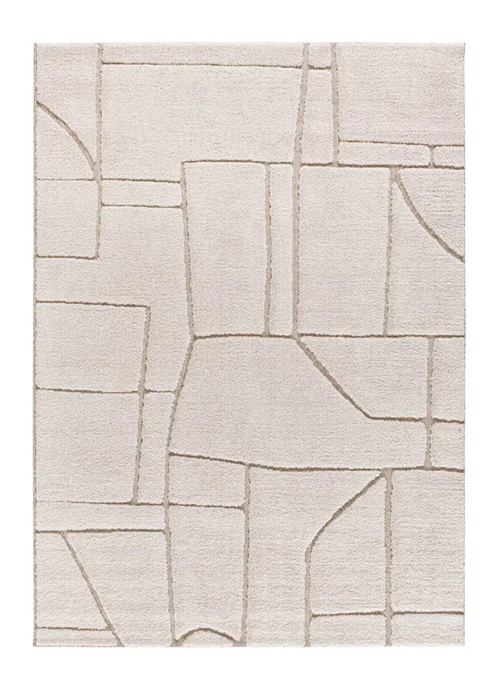 ALFOMBRA DIENA 40406 DE ESTILO ESCANDINAVO CON RELIEVE EN COLOR BLANCO - Alfombras - El Workshop-150 x 80 x 1.1 cm